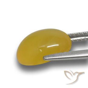 Agata Giallo intenso naturale da 3.64 ct, Ovale, Traslucido