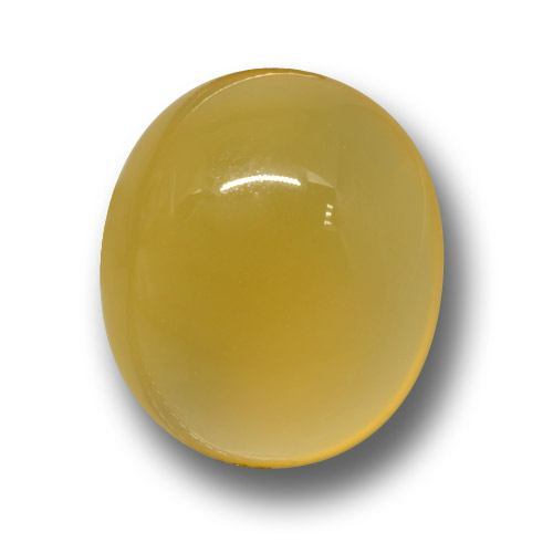 Agata Giallo miele naturale da 8.00 ct, Taglio ovale, Traslucido
