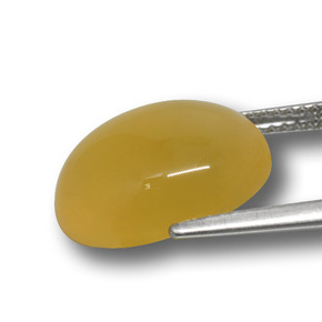 Agata Giallo miele naturale da 8.00 ct, Taglio ovale, Traslucido