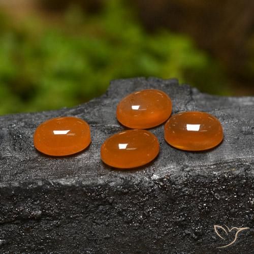 Gemme di Agata Arancio Medio naturale da 2.70 ct, Ovale, Traslucido