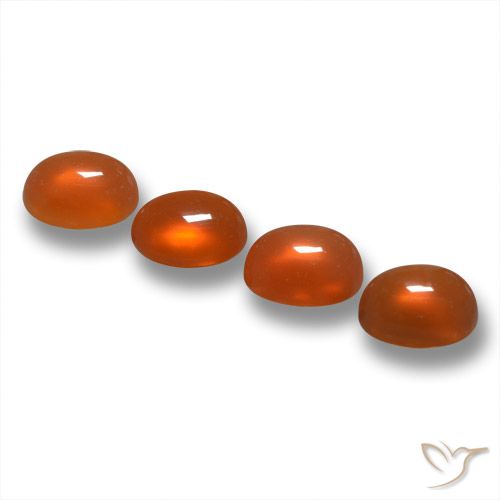 Gemme di Agata Arancio Medio naturale da 1.66 ct, Ovale, Traslucido