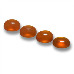 Agata naturale arancione da 1,97 ct, taglio ovale, traslucido