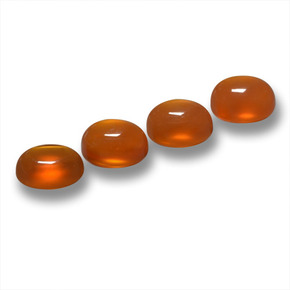 Agata naturale arancione da 1,97 ct, taglio ovale, traslucido
