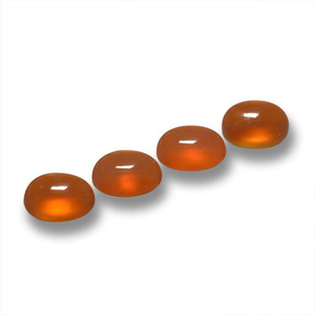 Agata naturale arancione da 1,74 ct, taglio ovale, traslucido