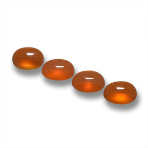 Agata naturale arancione da 1,74 ct, taglio ovale, traslucido