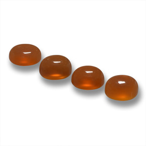 Agata naturale arancione da 2,05 ct, taglio ovale, traslucido