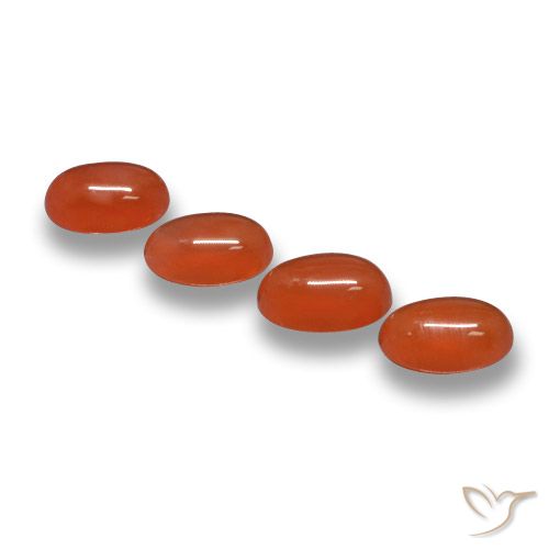 Gemme di Agata Rosso arancione naturale da 2.23 ct, Taglio ovale, Traslucido