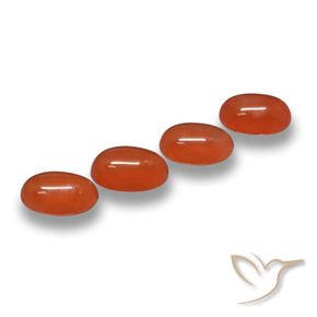 Gemme di Agata Rosso arancione naturale da 2.23 ct, Taglio ovale, Traslucido