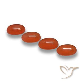 Gemme di Agata Rosso arancione naturale da 2.23 ct, Taglio ovale, Traslucido