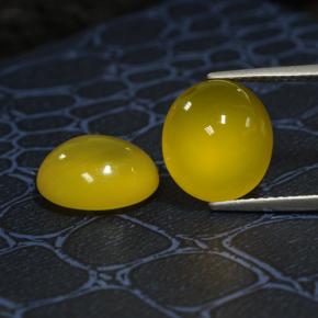 Gemme di Agata Giallo intenso naturale da 8.19 ct, Taglio ovale, Traslucido