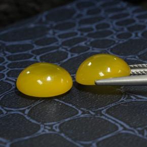 Gemme di Agata Giallo intenso naturale da 8.19 ct, Taglio ovale, Traslucido