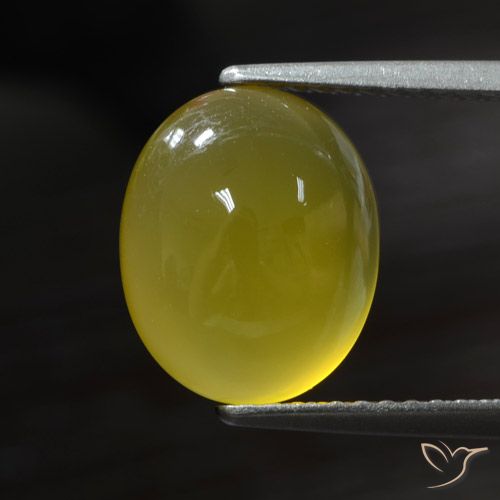 Agata Giallo intenso naturale da 2.95 ct, Ovale, Traslucido