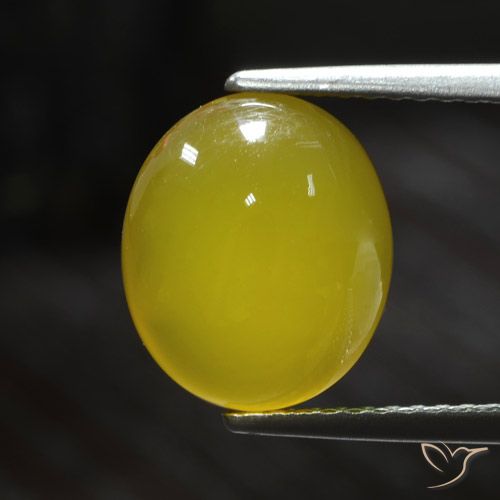 3.64ct Naturale Giallo medio-chiaro Agata, Ovale, Traslucido
