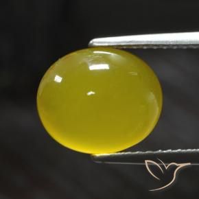 Agata Giallo medio-chiaro naturale da 3.64 ct, Ovale, Traslucido