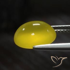 Agata Giallo medio-chiaro naturale da 3.64 ct, Ovale, Traslucido