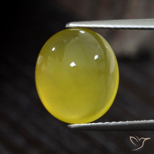 Agata Giallo medio-chiaro naturale da 5.44 ct, Ovale, Traslucido