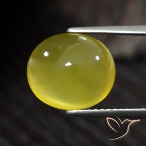 Agata Giallo medio-chiaro naturale da 5.44 ct, Ovale, Traslucido