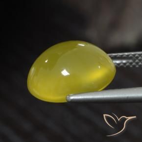 Agata Giallo medio-chiaro naturale da 5.44 ct, Ovale, Traslucido