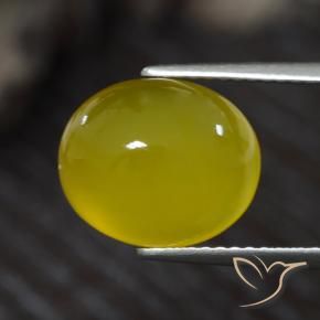 Agata Giallo medio-chiaro naturale da 4.55 ct, Ovale, Traslucido