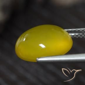 Agata Giallo medio-chiaro naturale da 4.55 ct, Ovale, Traslucido