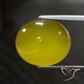 Agata Giallo miele chiaro naturale da 4.81 ct, Ovale, Traslucido