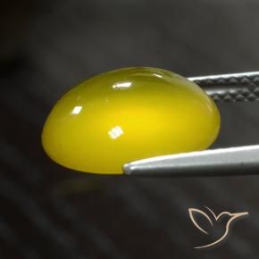 Agata Giallo miele chiaro naturale da 4.81 ct, Ovale, Traslucido