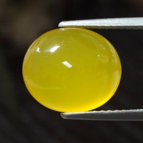 Agata naturale giallo da 4,90 ct, taglio ovale, traslucido