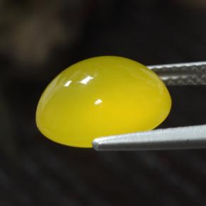 Agata naturale giallo da 4,90 ct, taglio ovale, traslucido
