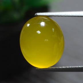 Agata naturale giallo da 5,51 ct, taglio ovale, traslucido