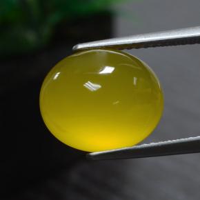 Agata naturale giallo da 5,51 ct, taglio ovale, traslucido