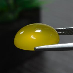 Agata naturale giallo da 5,51 ct, taglio ovale, traslucido