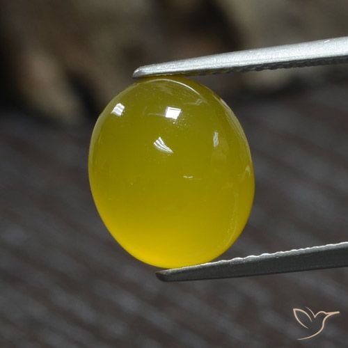 4.39ct Naturale Giallo medio-chiaro Agata, Ovale, Traslucido