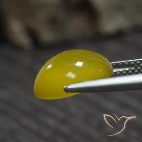 Agata Giallo medio-chiaro naturale da 4.39 ct, Ovale, Traslucido