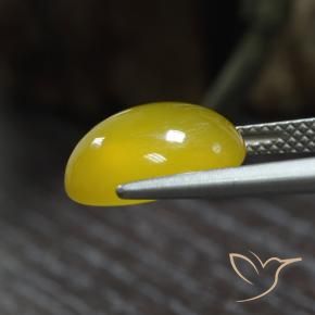 Agata Giallo medio-chiaro naturale da 5.05 ct, Ovale, Traslucido