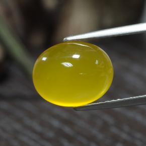 Agata Giallo miele chiaro naturale da 3.84 ct, Taglio ovale, Traslucido