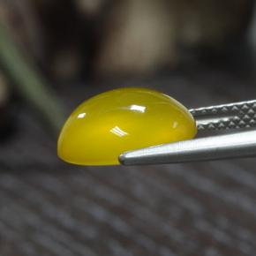 Agata Giallo miele chiaro naturale da 3.84 ct, Taglio ovale, Traslucido