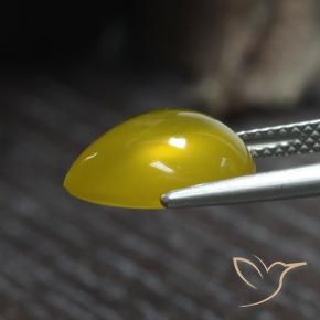 Agata Oro giallastro naturale da 4.80 ct, Forma a pera, Traslucido