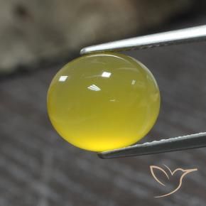 Agata Bombo Giallo naturale da 4.39 ct, Ovale, Traslucido