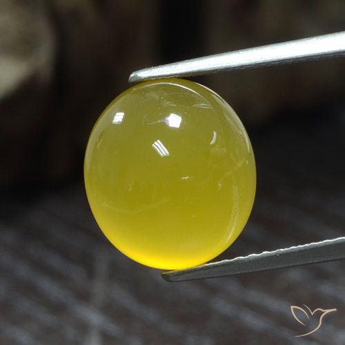 Agata Giallo miele chiaro naturale da 5.73 ct, Ovale, Traslucido