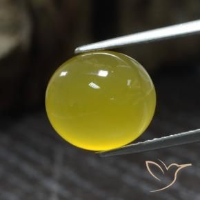 Agata Giallo miele chiaro naturale da 5.73 ct, Ovale, Traslucido