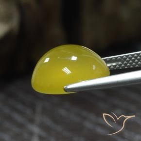 Agata Giallo miele chiaro naturale da 5.73 ct, Ovale, Traslucido