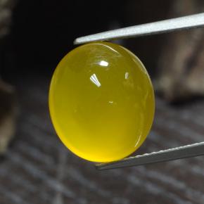 Agata Giallo miele chiaro naturale da 6.60 ct, Taglio ovale, Traslucido
