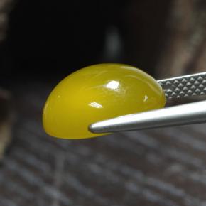 Agata Giallo miele chiaro naturale da 6.60 ct, Taglio ovale, Traslucido