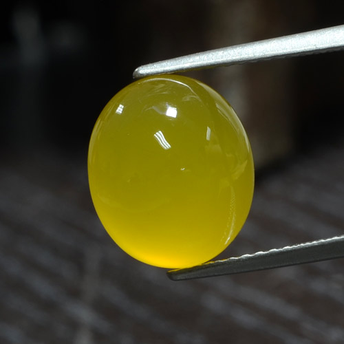 Agata naturale giallo da 5,00 ct, taglio ovale, traslucido