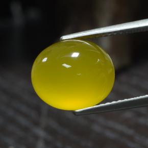 Agata naturale giallo da 5,00 ct, taglio ovale, traslucido