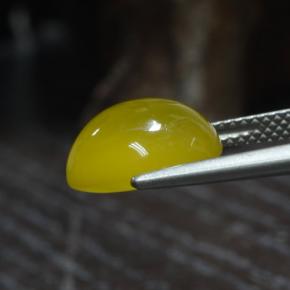 Agata naturale giallo da 5,00 ct, taglio ovale, traslucido
