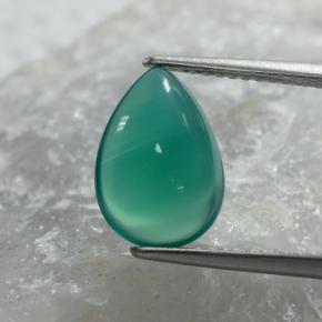 Agata Verde freddo naturale da 2.25 ct, Forma a pera, Traslucido