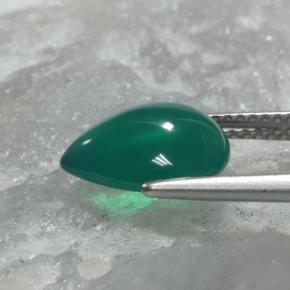 Agata Verde medio naturale da 2.66 ct, Forma a pera, Traslucido