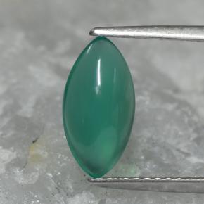 Agata Verde medio naturale da 1.52 ct, Taglio marquise, Traslucido