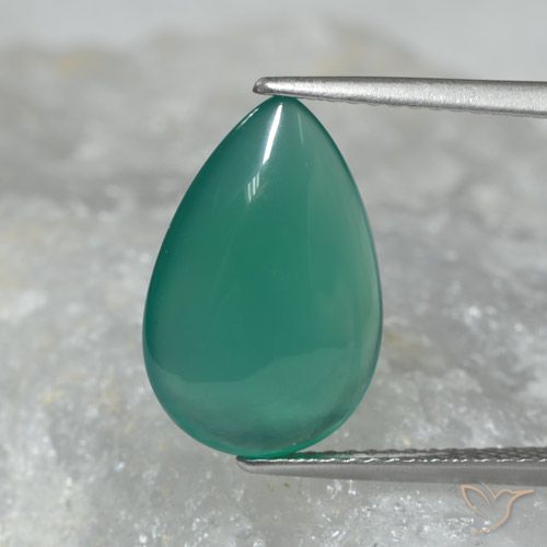 4.40ct Naturale Verde freddo Agata, Forma a pera, Traslucido